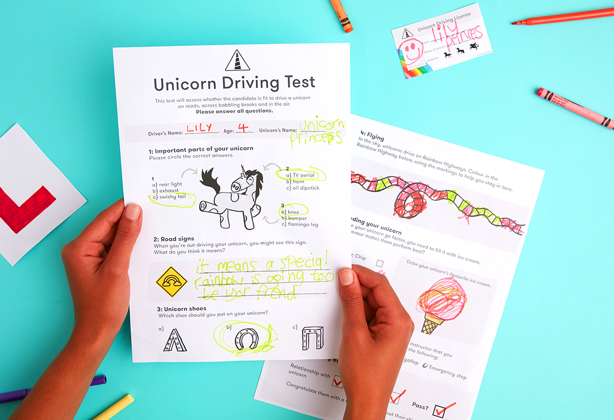 unicorn driving test game