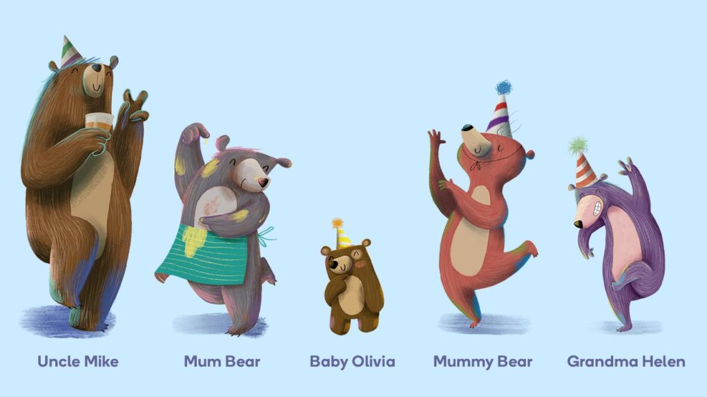 An example of a family in the littlest bear book