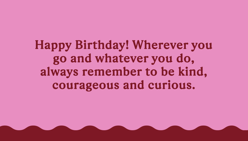 A birthday dedication message